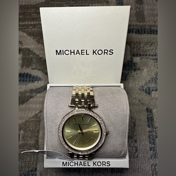 NWT Gold-Tone Stainless Steel Bracelet Watch - Pavé Case by Michael Kors - Picture 2 of 9
